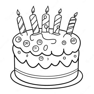 Colorful Birthday Cake Coloring Page | Feliz Cumpleaños coloring page