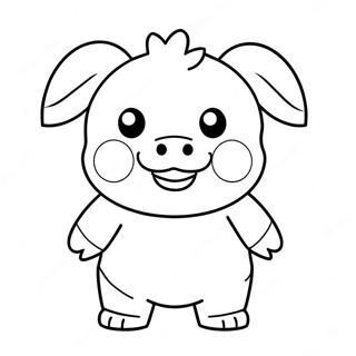 Creepy Roblox Piggy Kraxicorde Coloring Page | Roblox Piggy Kraxicorde coloring page