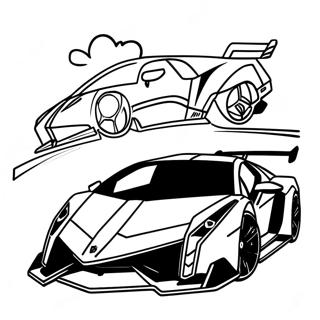 Lamborghini Veneno Racing Coloring Page | Lamborghini Veneno coloring page