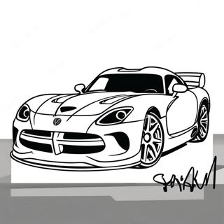 Dodge Viper Sports Car Coloring Page | Dodge Viper coloring page