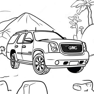 GMC Yukon Off-Road Adventure Coloring Page | GMC Yukon coloring page