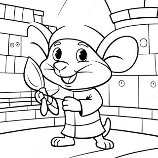 Mutiger Despereaux im Schloss Ausmalbild | Die Geschichte von Despereaux Ausmalbild