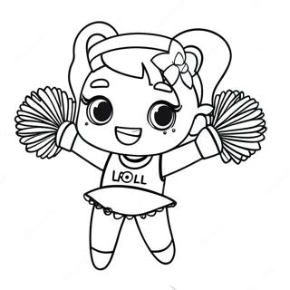LOL Cheerleader with Sparkling Pom-Poms Coloring Page | LOL Cheerleader coloring page