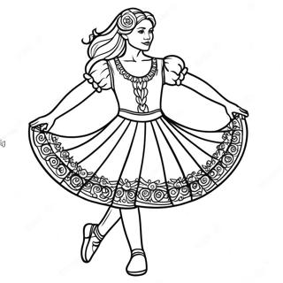 Traditional Irish Dancer Coloring Page | Irish Dance coloring page