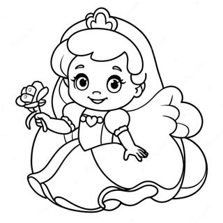 Page à colorier bébé princesse Disney | Page de coloriage Bébé Princesse Disney