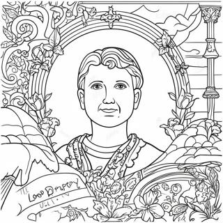 Colorful Lord's Prayer Illustration Coloring Page | Lord's Prayer Children's coloring page