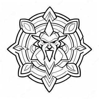 World of Warcraft Logo Kleurplaat | Wereld van Warcraft kleurplaat