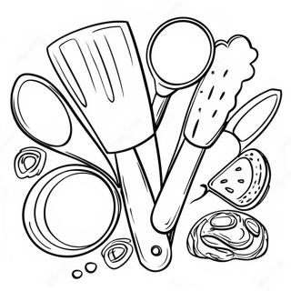 Kitchen Utensils Coloring Page | Kitchen coloring page