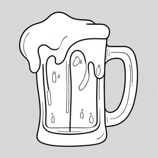 Beer Mug with Foam Coloring Page | Beer for Adults coloring page