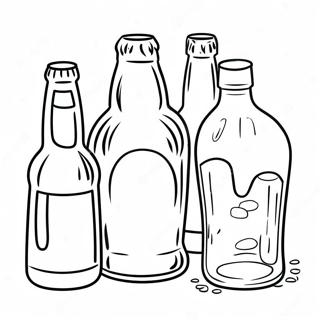 Craft Beer Bottles Coloring Page | Beer for Adults coloring page