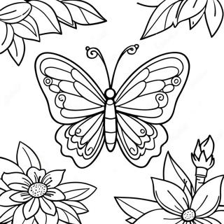 Colorful Butterfly Coloring Page | Insect coloring page