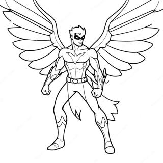 Page à colorier Nightwing des Ailes de Feu | Page de coloriage Ailes de Feu Nuit