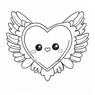 Cute Heart with Wings Coloring Page | Heart with Wings coloring page