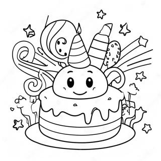 Happy 9th Birthday Celebration Coloring Page | Happy 9th Birthday coloring page