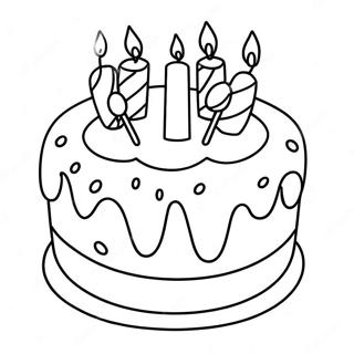 Colorful 9th Birthday Cake Coloring Page | Happy 9th Birthday coloring page
