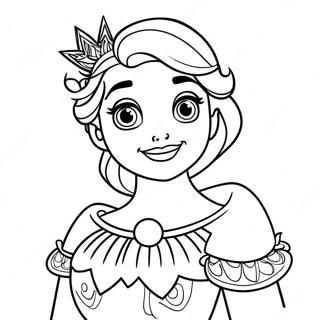 Elsa in a Festive Dress Coloring Page | Elsa Christmas coloring page