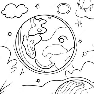 Colorful Planet Coloring Page | Cosmo coloring page