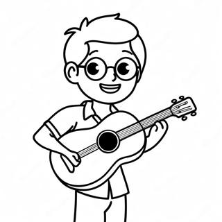 Cool Boy With Uke Coloring Page | BoyWithUke coloring page