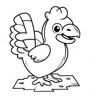 Minecraft Chicken Coloring Page | Minecraft Chicken coloring page