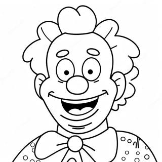 Funny Krusty the Clown Coloring Page | Krusty the Clown coloring page
