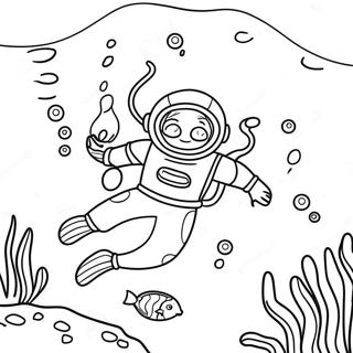 Scuba Diver Underwater Adventure Coloring Page | Scuba Diver coloring page