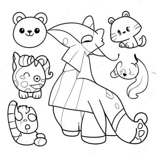 Fun Coordinate Grid with Animals Coloring Page | Coordinate Grid coloring page
