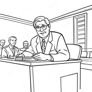 Funny Lawyer in Court Coloring Page | Lawyer coloring page