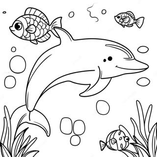 Barbie Dolphin Magic with Colorful Fish Coloring Page | Barbie Dolphin Magic coloring page
