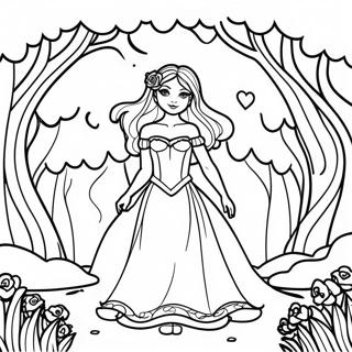 Dark Beauty Enchanted Forest Coloring Page | Dark Beauty coloring page