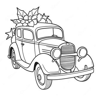 Christmas Car Coloring Page | Christmas Car coloring page