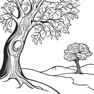 Silhouette Tree Coloring Page | Silhouette coloring page