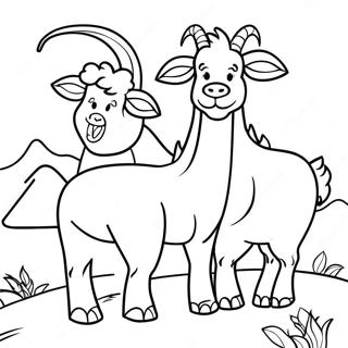 Three Billy Goats Gruff Coloring Page | Three Billy Goats Gruff coloring page