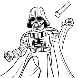 Darth Vader in Battle Coloring Page | Star Wars coloring page