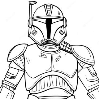 Captain Rex in Battle Armor Coloring Page | Captain Rex coloring page