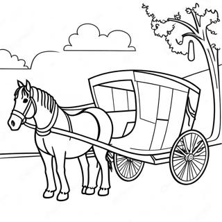 Amish Horse and Buggy Coloring Page | Amish coloring page