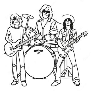 Classic Rock Band Coloring Page | Oldies coloring page