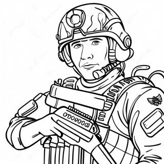 Special Forces Soldier in Camouflage Coloring Page | Special Forces coloring page