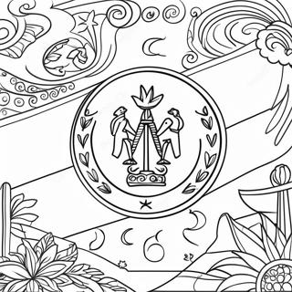 Vibrant Haiti Flag Coloring Page | Haiti Flag coloring page