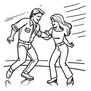 Sandy and Danny Dancing Coloring Page | Grease coloring page