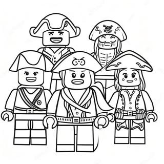 Colorful Lego Pirate Crew Coloring Page | Lego Pirate coloring page