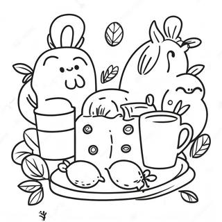 Tea Party Coloring Page | Tea Party coloring page