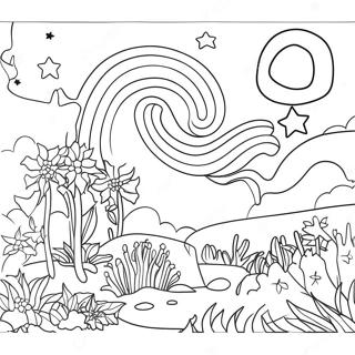 Starry Night Coloring Page | Night Time coloring page