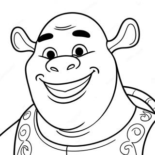 Shrek's Happy Face Coloring Page | Face Shrek coloring page