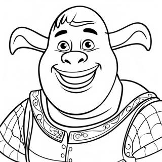 Shrek's Silly Expression Coloring Page | Face Shrek coloring page