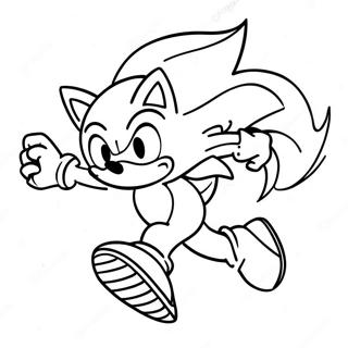 Sonic the Hedgehog Running Fast Coloring Page | Sonic and Mario coloring page