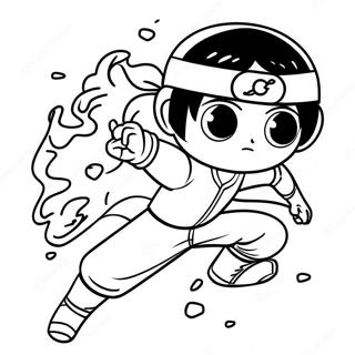 Rock Lee with Ninja Headband Coloring Page | Rock Lee coloring page