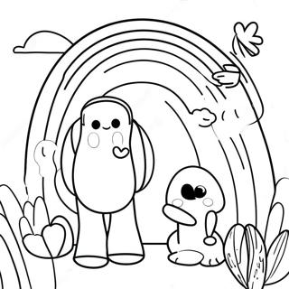 Colorful Rainbow Friends Lookie Coloring Page | Rainbow Friends Lookie coloring page