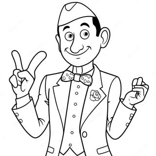 Pee Wee Herman in Silly Outfit Coloring Page | Pee Wee Herman coloring page