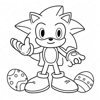 Sonic with Easter Eggs Coloring Page | Sonic Easter coloring page