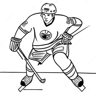 Connor McDavid Skating Fast Coloring Page | Connor McDavid coloring page